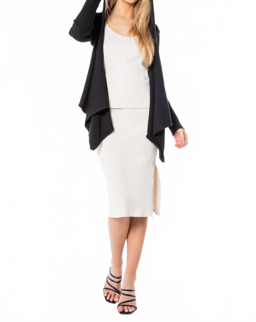 NEW MAVEN WEST hoodie open front cardigan in black